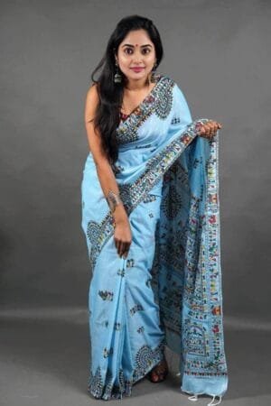 Debiya Khadi Cotton Madhubani Print Saree