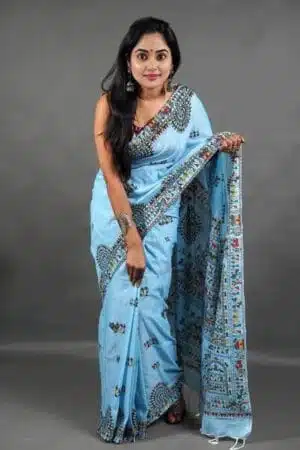 Debiya Khadi Cotton Madhubani Print Saree
