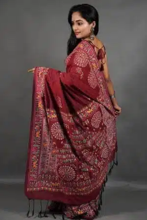 Debiya Khadi Cotton Madhubani Print Saree