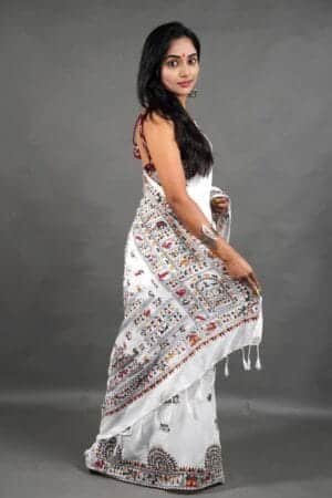 Debiya Khadi Cotton Madhubani Print Saree