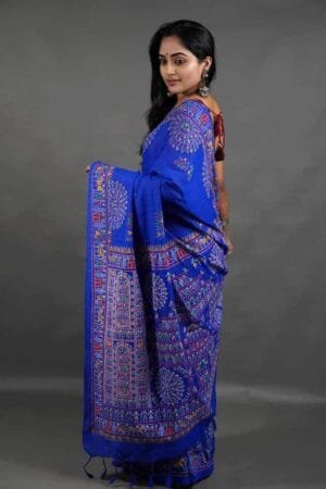 Debiya Khadi Cotton Madhubani Print Saree