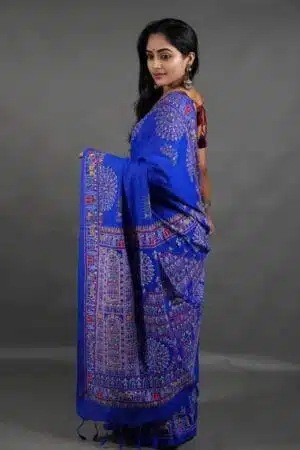 Debiya Khadi Cotton Madhubani Print Saree