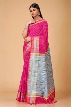 Debiya Handloom Ikkat Cotton Silk Saree