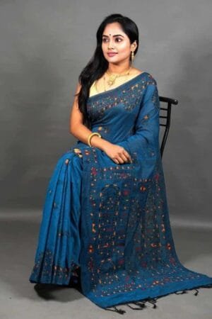 Debiya Khadi Cotton Madhubani Print Saree
