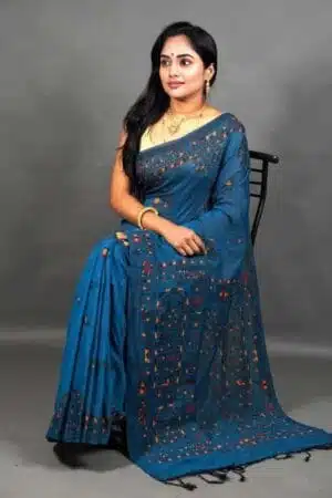 Debiya Khadi Cotton Madhubani Print Saree