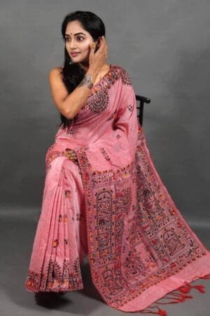 Debiya Khadi Cotton Madhubani Print Saree