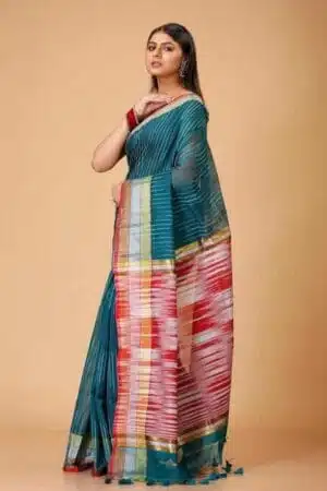 Debiya Handloom Ikkat Cotton Silk Saree
