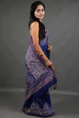 Debiya Khadi Cotton Madhubani Print Saree