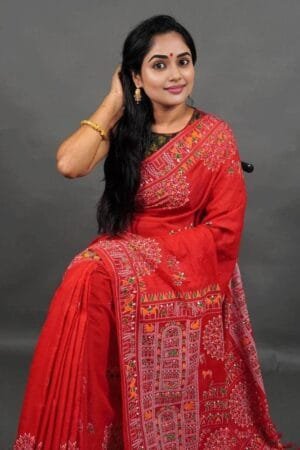 Debiya Khadi Cotton Madhubani Print Saree