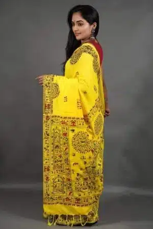 Debiya Khadi Cotton Madhubani Print Saree