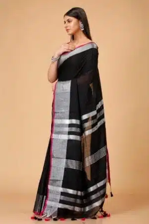 Debiya Handloom Slub Cotton Saree with Zari Work