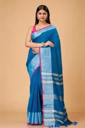 Debiya Handloom Slub Cotton Saree with Zari Work