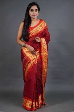 Debiya Traditional Self Designed Cotton Silk Saree