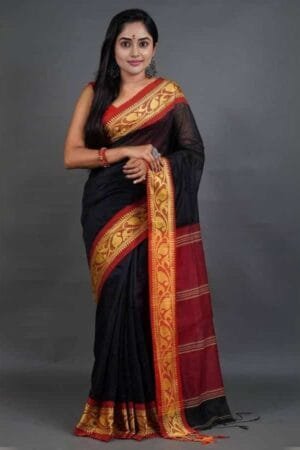 Debiya Traditional Self Designed Cotton Silk Saree