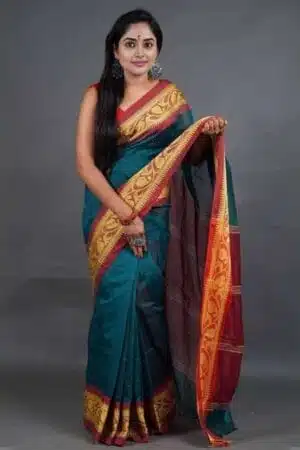Debiya Traditional Self Designed Cotton Silk Saree