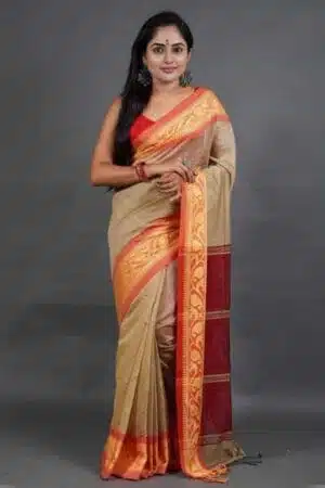 Debiya Traditional Self Designed Cotton Silk Saree