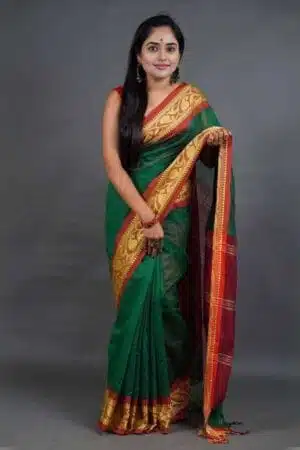 Debiya Traditional Self Designed Cotton Silk Saree