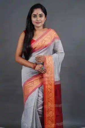 Debiya Traditional Self Designed Cotton Silk Saree