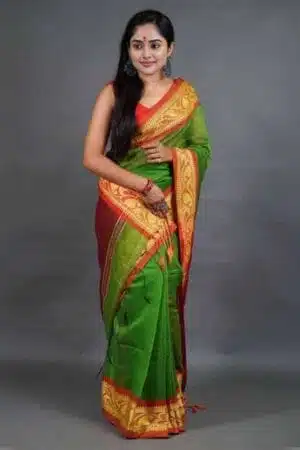 Debiya Traditional Self Designed Cotton Silk Saree
